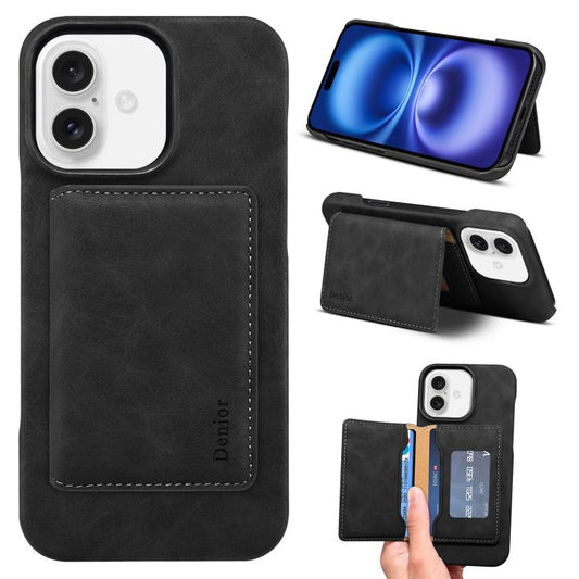 Denior D27 Retro Texture RFID MagSafe Photo Frame Card-slot Phone Case, Compatible with iPhone 16