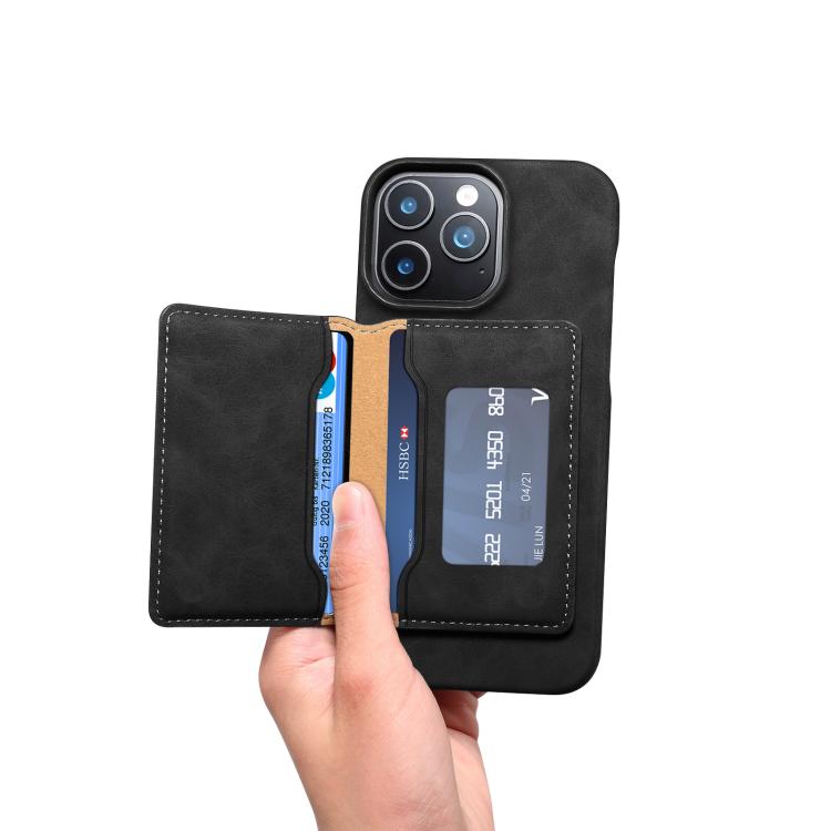 Denior D27 Retro Texture RFID MagSafe Photo Frame Card-slot Phone Case, Compatible with iPhone 16