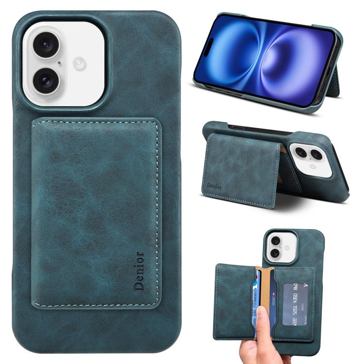 Denior D27 Retro Texture RFID MagSafe Photo Frame Card-slot Phone Case, Compatible with iPhone 16