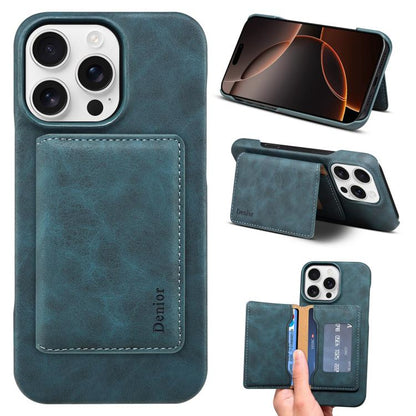 Denior D27 Retro Texture RFID MagSafe Photo Frame Card-slot Phone Case, Compatible with iPhone 16 Pro