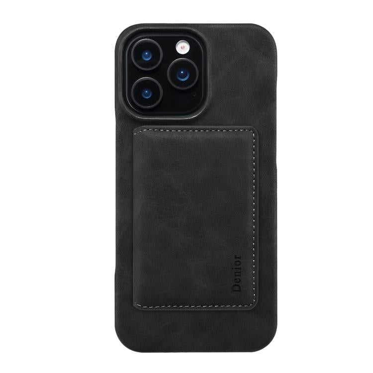 Denior D27 Retro Texture RFID MagSafe Photo Frame Card-slot Phone Case, Compatible with iPhone 16 Pro Max