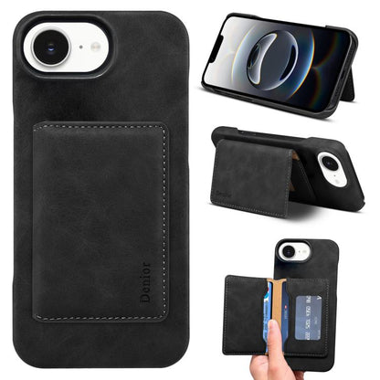 Denior D27 Retro Texture RFID MagSafe Photo Frame Card-slot Phone Case, Compatible with iPhone 16e