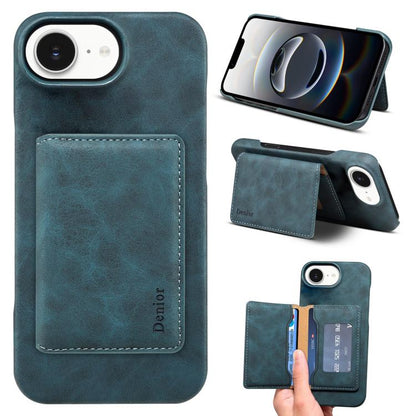 Denior D27 Retro Texture RFID MagSafe Photo Frame Card-slot Phone Case, Compatible with iPhone 16e