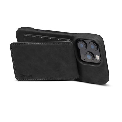 Denior D28 Retro Texture RFID MagSafe Vertical Flip Card-slot Phone Case, Compatible with iPhone 14 Pro