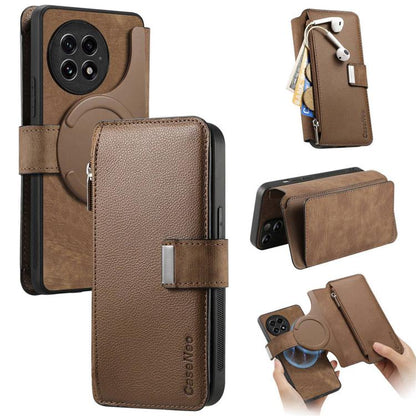 CaseNeo MagSafe RFID Anti-theft Zipper Wallet Retro Leather Phone Case, Compatible with OnePlus 13