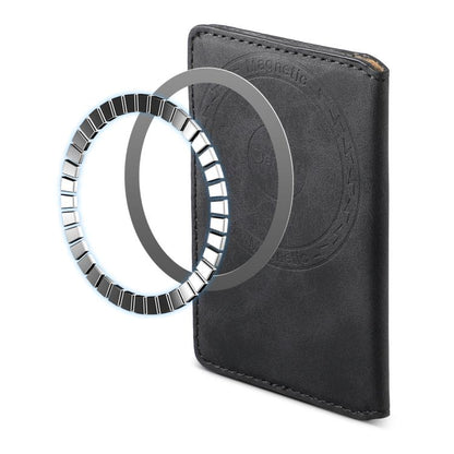Denior V08 Magsafe Wallet Retro Texture Leather Magnetic Card Holder Bag