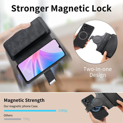 CaseNeo MagSafe RFID Anti-theft Zipper Wallet Retro Leather Phone Case, For OPPO A78 5G