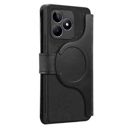 CaseNeo MagSafe RFID Anti-theft Zipper Wallet Retro Leather Phone Case, Compatible with Realme C53