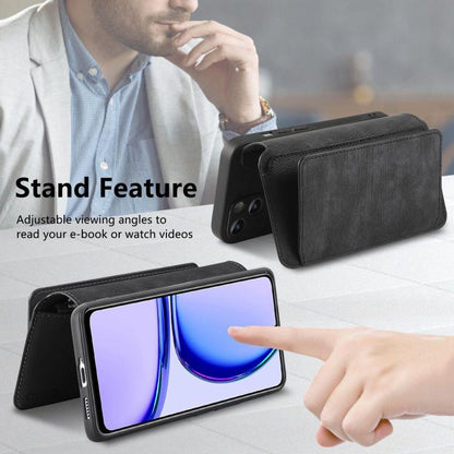 CaseNeo MagSafe RFID Anti-theft Zipper Wallet Retro Leather Phone Case, Compatible with Realme C53