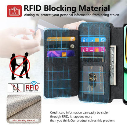 CaseNeo MagSafe RFID Anti-theft Zipper Wallet Retro Leather Phone Case, Compatible with Realme C67 4G