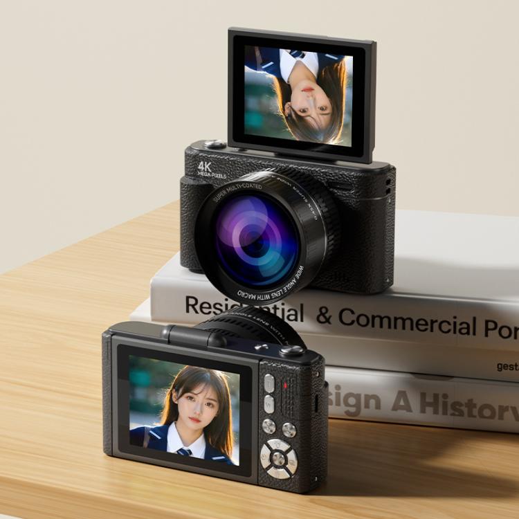 V5 64MP Retro Digital Camera 4K Recording 180 Flip Screen, Large Lens