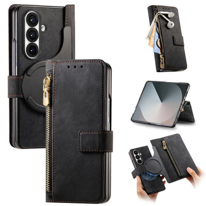 Retro MagSafe Magnetic Zipper Wallet Leather Phone Case