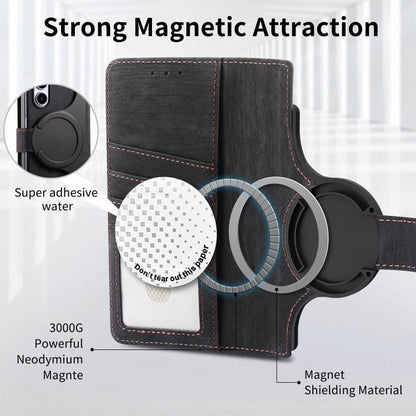Retro MagSafe Magnetic Zipper Wallet Leather Phone Case