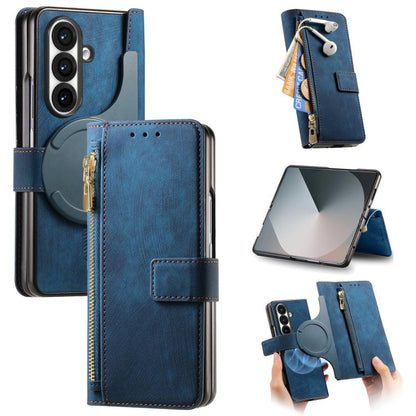 Retro MagSafe Magnetic Zipper Wallet Leather Phone Case