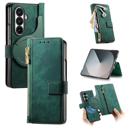 Retro MagSafe Magnetic Zipper Wallet Leather Phone Case