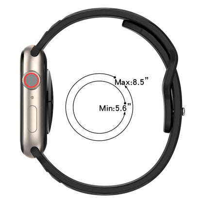 Vertical Grain Reverse Buckle Silicone Watch Band, Compatible with Apple Watch 42mm / 41mm / 40mm / 38mm