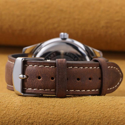 xDfind Retro Crazy Horse Texture Leather Watch Band, 22mm