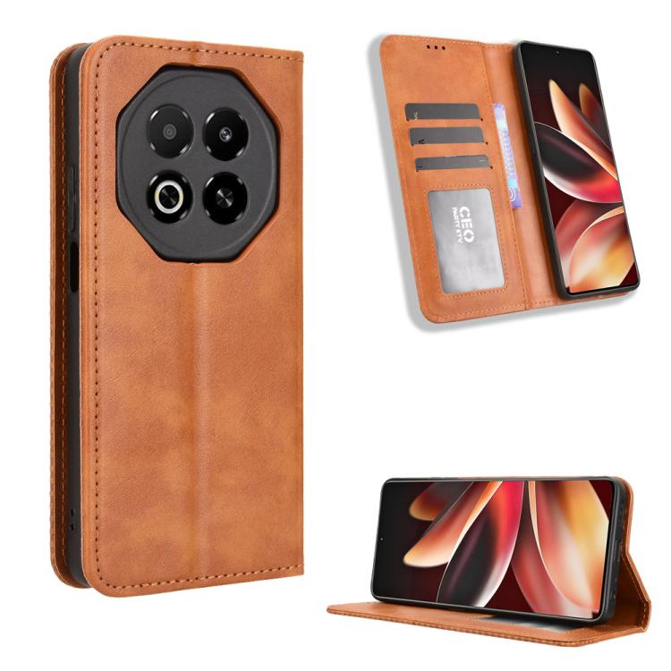 Magnetic Buckle Retro Texture Leather Phone Case, Compatible with Meizu Note 16 5G