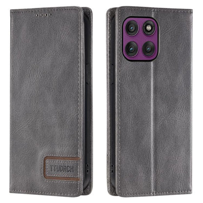 TTUDRCH RFID Retro Texture Magnetic Leather Phone Case, Compatible with Motorola Edge 60 Pro