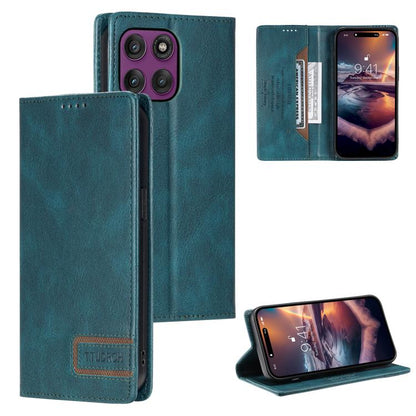 TTUDRCH RFID Retro Texture Magnetic Leather Phone Case, Compatible with Motorola Edge 60 Pro