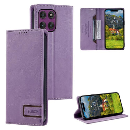 TTUDRCH RFID Retro Texture Magnetic Leather Phone Case, Compatible with Motorola Edge 60 Pro