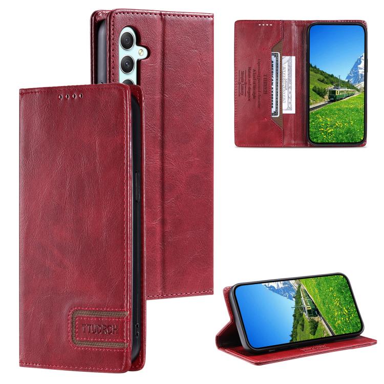 TTUDRCH RFID Retro Texture Magnetic Leather Phone Case, Compatible with Samsung Galaxy A17 5G