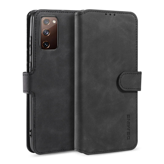 DG.MING Retro Oil Side Horizontal Flip Case with Holder & Card Slots & Wallet, Compatible with Samsung Galaxy S20 FE