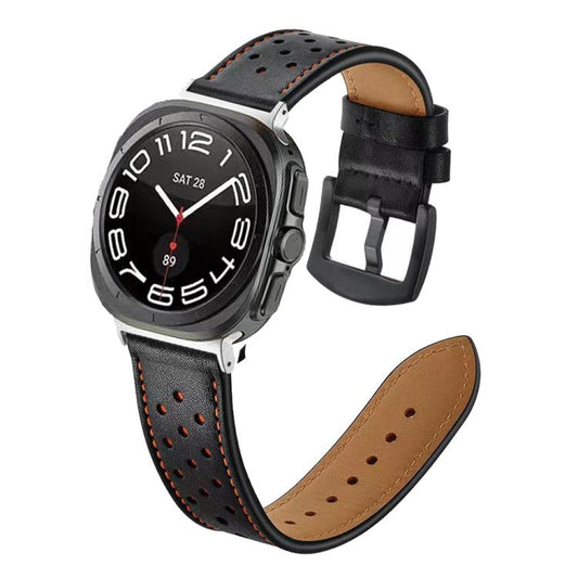 Hole Retro Leather Watch Band, Compatible with Samsung Galaxy Watch Ultra 47mm / Ultra 2025