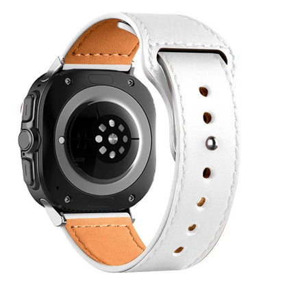 Rivet Reverse Buckle Leather Watch Band, Compatible with Samsung Galaxy Watch Ultra 47mm / Ultra 2025