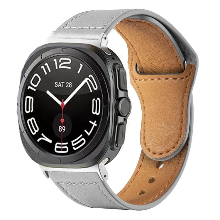 Rivet Reverse Buckle Leather Watch Band, Compatible with Samsung Galaxy Watch Ultra 47mm / Ultra 2025