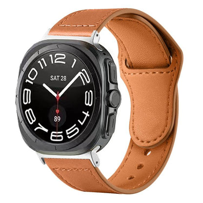 Rivet Reverse Buckle Leather Watch Band, Compatible with Samsung Galaxy Watch Ultra 47mm / Ultra 2025