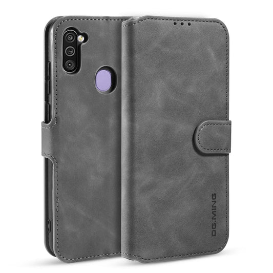 DG.MING Retro Oil Side Horizontal Flip Case with Holder & Card Slots & Wallet, Compatible with Samsung Galaxy M11 / A11 (EU Version)