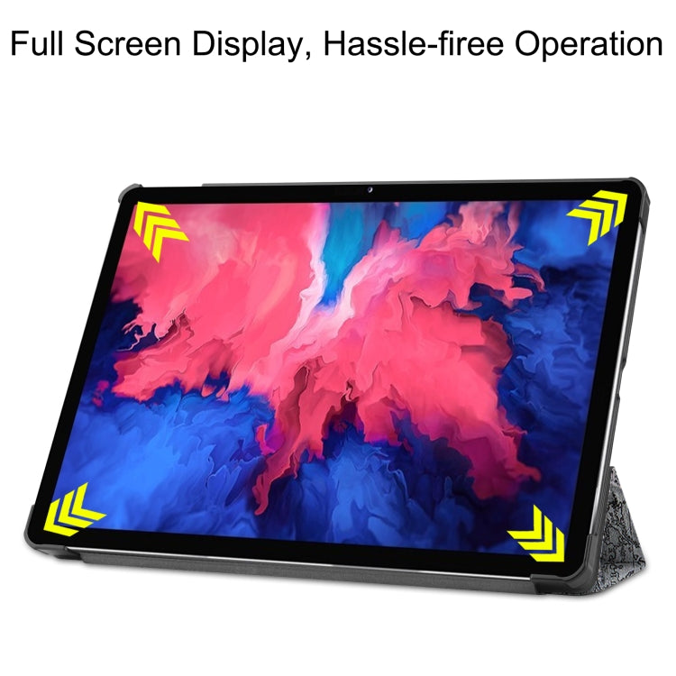 Custer Painted 3-Fold Holder Smart Leather Tablet Case