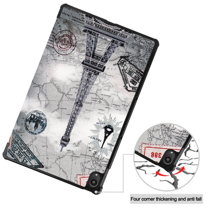 Custer Painted 3-Fold Holder Smart Leather Tablet Case