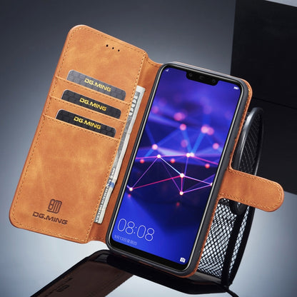 DG.MING Retro Oil Side Horizontal Flip Case compatible with Huawei Mate 20 Lite, with Holder & Card Slots & Wallet, Huawei Mate 20 Lite
