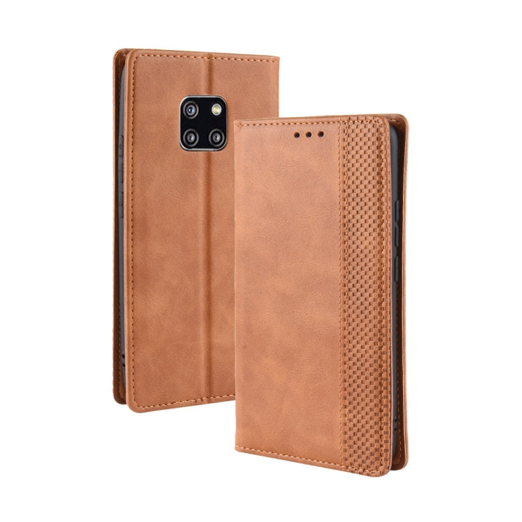Magnetic Buckle Retro Texture Horizontal Flip Leather Case compatible with Huawei Mate 20 Pro, with Holder & Card Slots & Wallet, Compatible with Huawei Mate 20 Pro