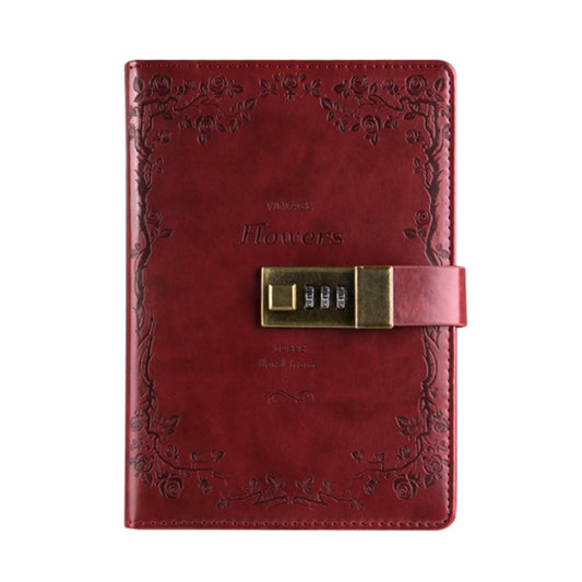 B6 Retro PU Cover Notebook Diary Book with Password Lock