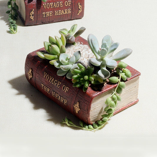 Retro Literature Book Pots Vintage Book Flower Pot Planter compatible with Flower Cacti Herbs Plant Bed Box Case FlowerPot, Size: 10.5*8*5cm, Size: 10.5*8*5cm