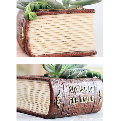 Retro Literature Book Pots Vintage Book Flower Pot Planter compatible with Flower Cacti Herbs Plant Bed Box Case FlowerPot, Size: 10.5*8*5cm, Size: 10.5*8*5cm