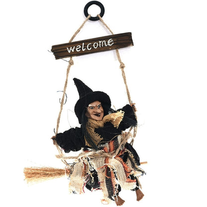 Halloween Retro Witch Ornaments Broom Ghost Hang Up Props Halloween House Decoration Festive Party Supplies Halloween Pendant