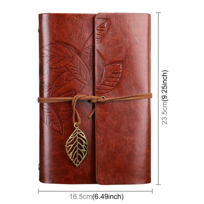 Creative Retro Autumn Leaves Pattern Loose-leaf Travel Diary Notebook, Size: L, L