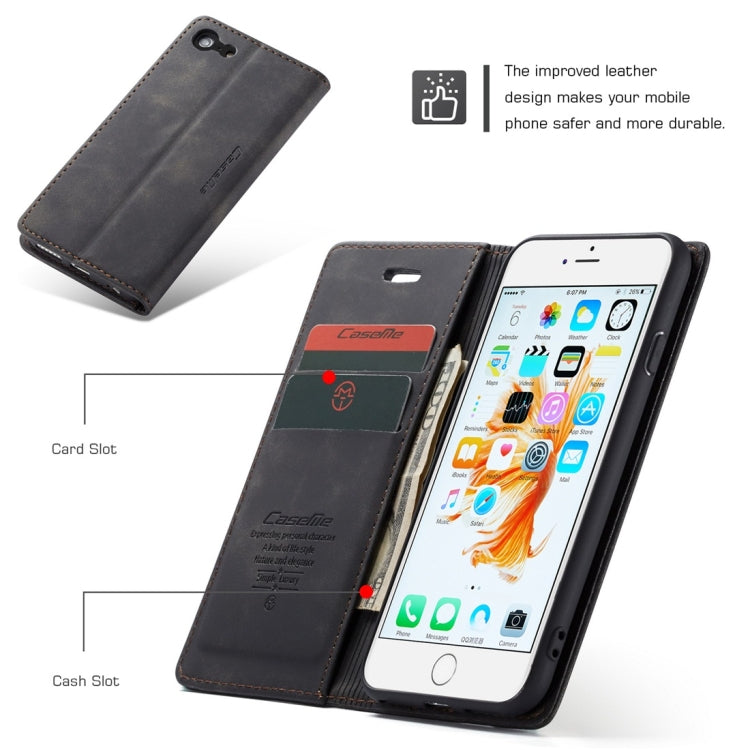 CaseMe-013 Multifunctional Retro Frosted Horizontal Flip Leather Case for iPhone 6 / 6s, with Card Slot & Holder & Wallet, Compatible with iPhone 6 / 6s