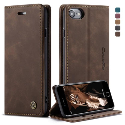 CaseMe-013 Multifunctional Retro Frosted Horizontal Flip Leather Case compatible with iPhone 7 / 8, with Card Slot & Holder & Wallet, Compatible with iPhone 7 / 8
