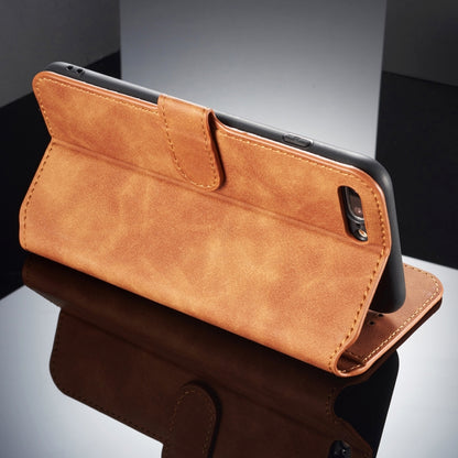 DG.MING Retro Oil Side Horizontal Flip Case compatible with iPhone 8 Plus & 7 Plus, with Holder & Card Slots & Wallet, iPhone 8 Plus & 7 Plus