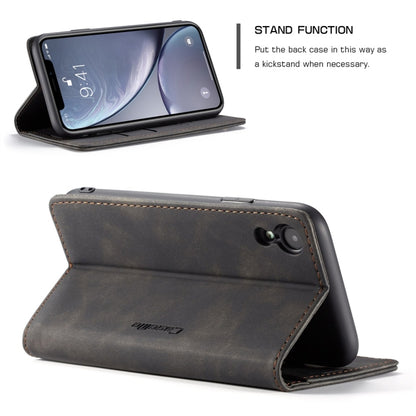 For iPhone XR CaseMe-013 Multifunctional Retro Frosted Horizontal Flip Leather Case with Card Slot & Holder & Wallet
