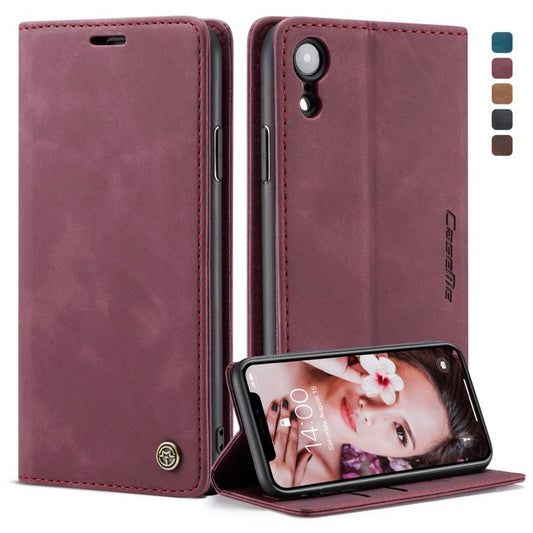Compatible with iPhone XR CaseMe-013 Multifunctional Retro Frosted Horizontal Flip Leather Case with Card Slot & Holder & Wallet, Compatible with iPhone XR