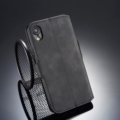 Compatible with iPhone XR DG.MING Retro Oil Side Horizontal Flip Case with Holder & Card Slots & Wallet, iPhone XR