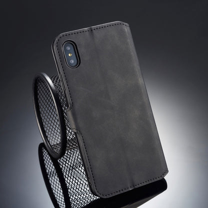 Compatible with iPhone X / XS DG.MING Retro Oil Side Horizontal Flip Case with Holder & Card Slots & Wallet, iPhone XS / X