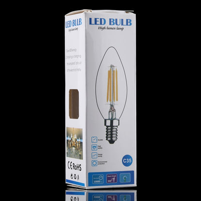C35 E14 4W 4 LEDs 300 LM 3000K Dimmable Retro LED Filament Light Bulb Energy Saving Light, AC 220V, Apicicompatible withm E14 4W 220V White Light