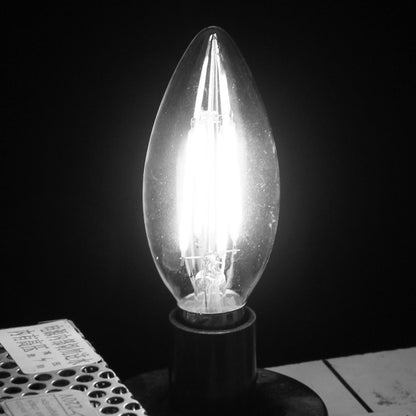 C35 E14 4W 4 LEDs 300 LM 3000K Dimmable Retro LED Filament Light Bulb Energy Saving Light, AC 220V, Apicicompatible withm E14 4W 220V White Light